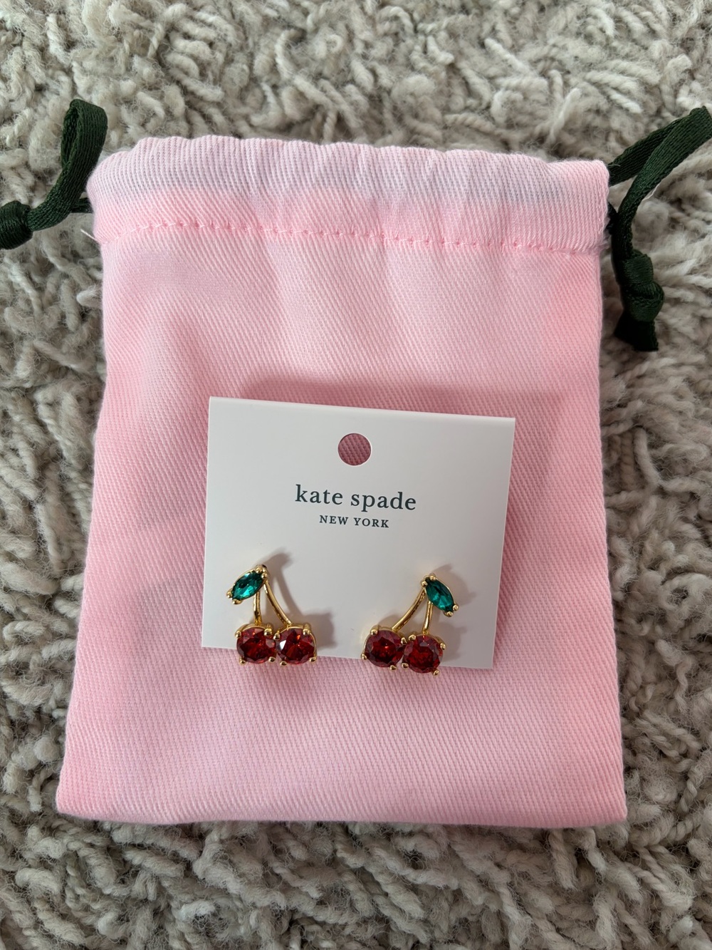 kate spade Cherry Earrings in Red and Green